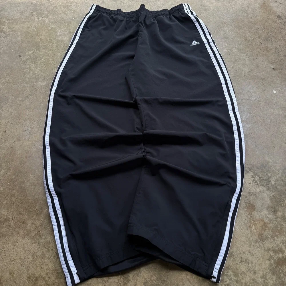 Vintage Y2K Adidas Baggy Track Pants Sporty Gorpcore Black XL (g3b)